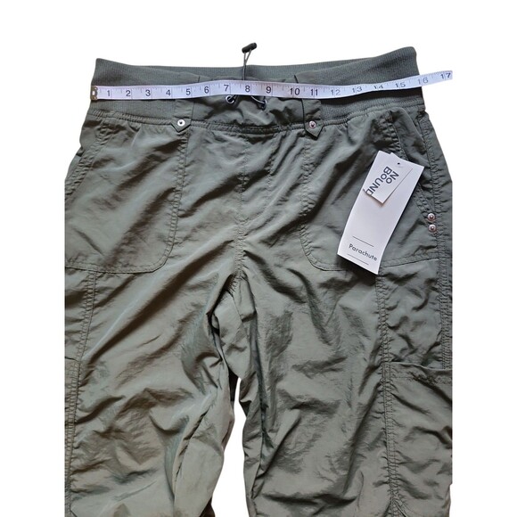 No Boundaries Rib Waist Parachute Cargo Pants Womens M Olive Green Indie Skater - Picture 6 of 9
